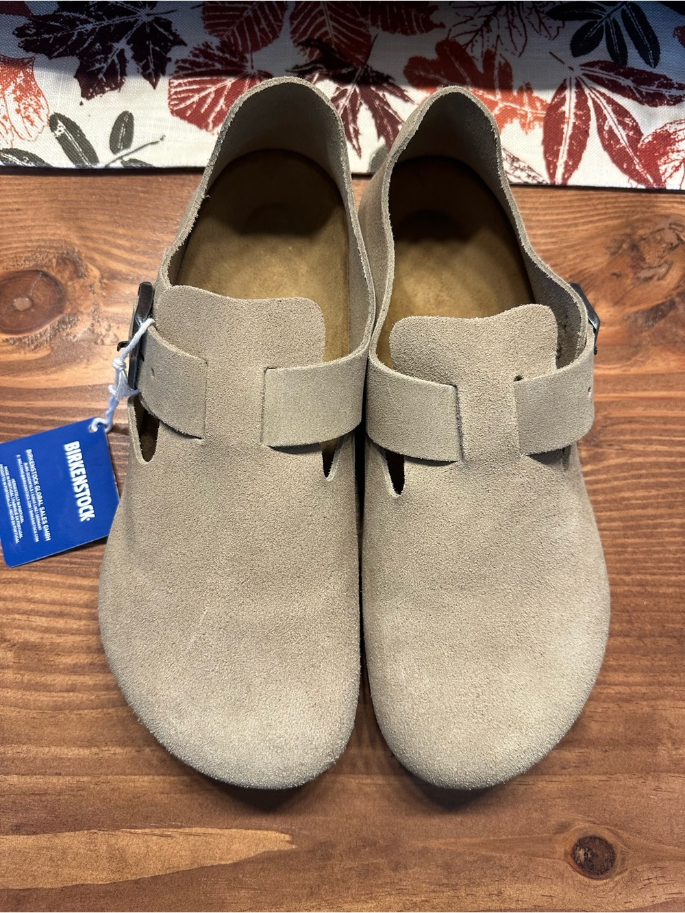 Birkenstock Men’s London Taupe Suede Slip-On Clogs